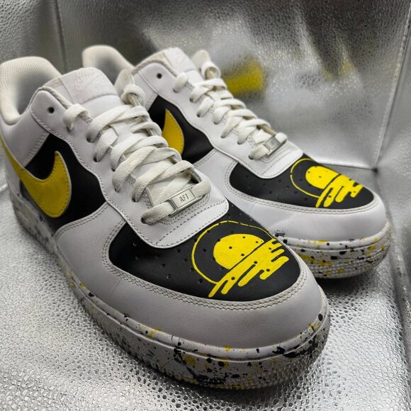 Size‎ 14 Nike Air Force 1 White Black Mens Low Top Athletic Sneakers 315122-111 main image 5